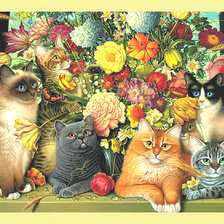 Схема вышивки «Котики.»