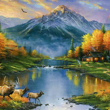 Схема вышивки «Mountain Retreat.»