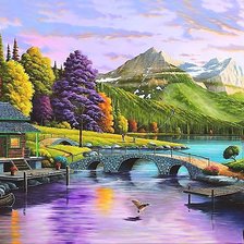 Схема вышивки «пейзаж»