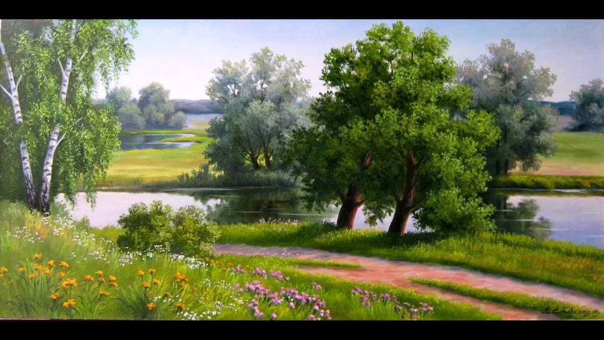 №2000085 - деревья, летний пейзаж, дорога, природа - оригинал