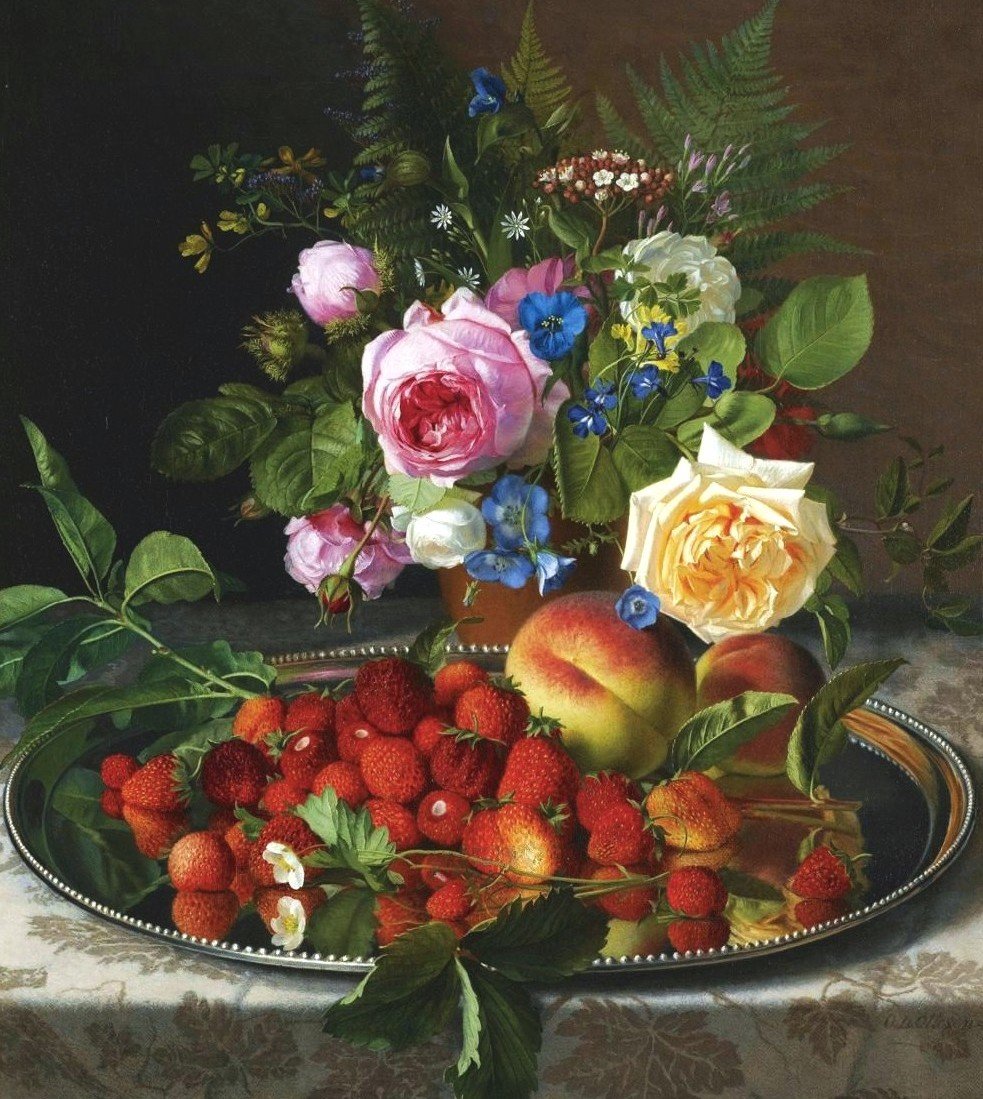 цветы и ягоды - otto didrik ottesen - оригинал