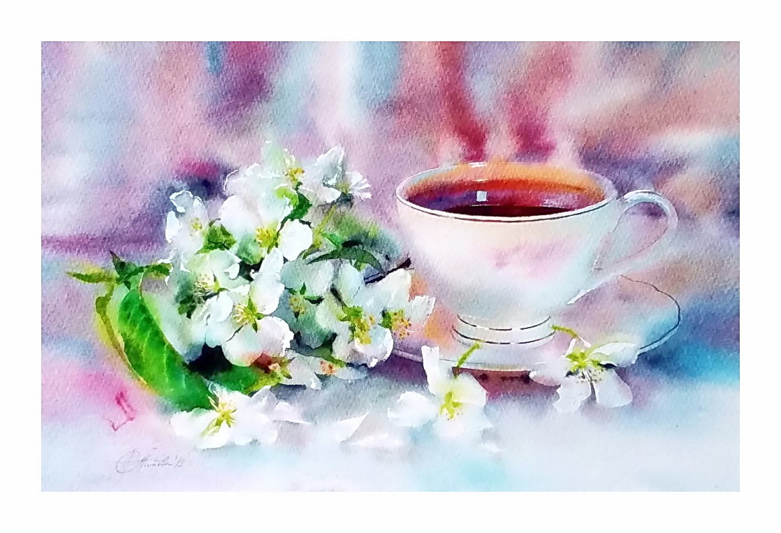Натюрморт - весна, чай - оригинал