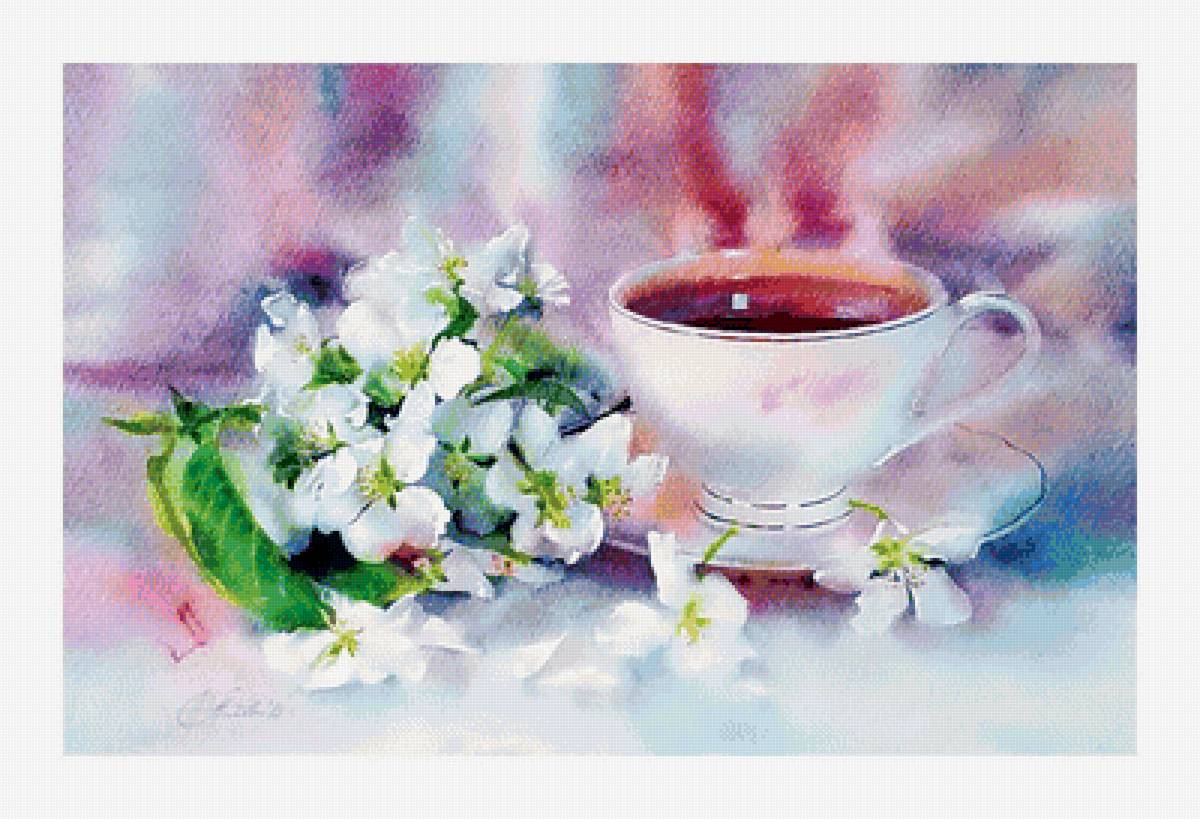 Натюрморт - чай, весна - предпросмотр