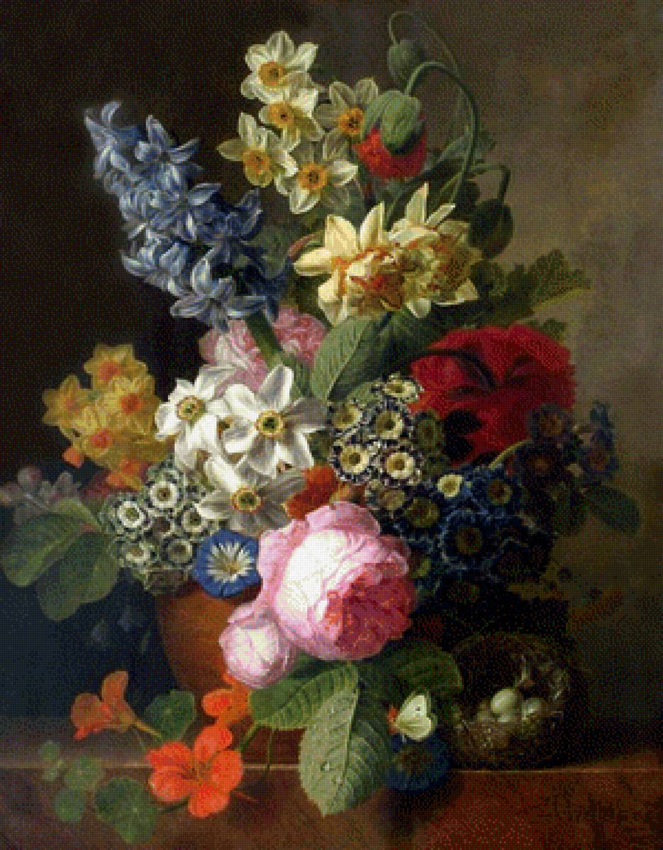 натюрморт с настурцией - предпросмотр