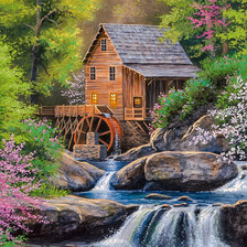 Схема вышивки «The Watermill.»