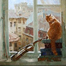 Схема вышивки «Хозяйка ,уже рассвело!»