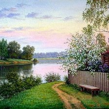 Схема вышивки «домик у озера 3»