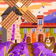 Схема вышивки «Старая мельница»