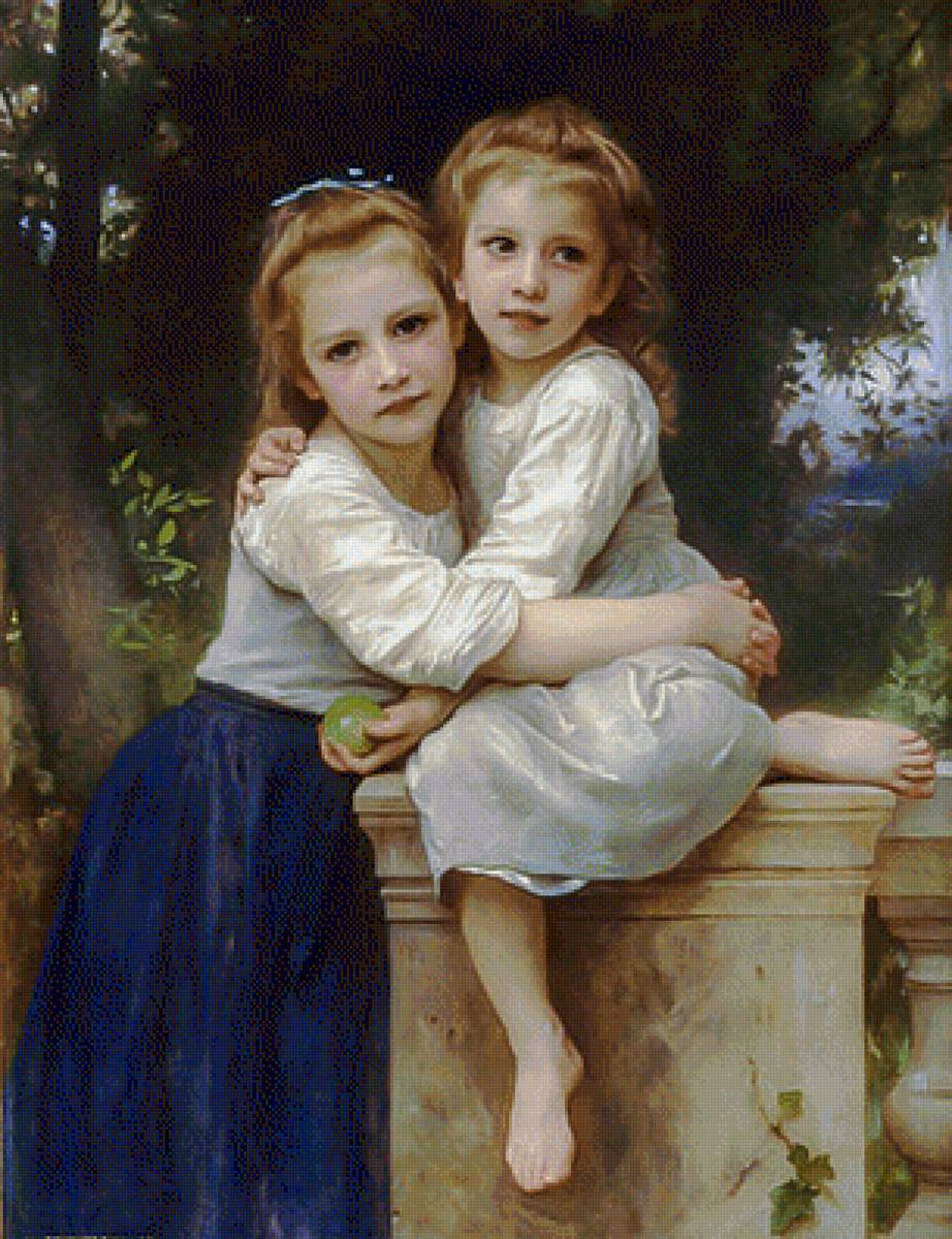 Two Sisters. - william adolphe bouguereau paintings. - предпросмотр