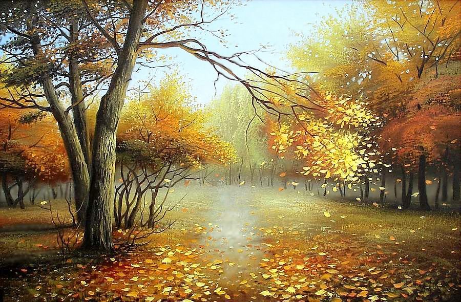 Осень. - живопись., пейзаж, осень - оригинал