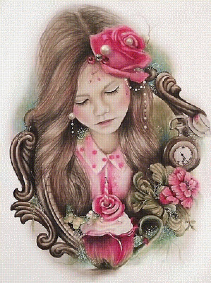 Девочка с розой - чашка, девочка, роза - предпросмотр