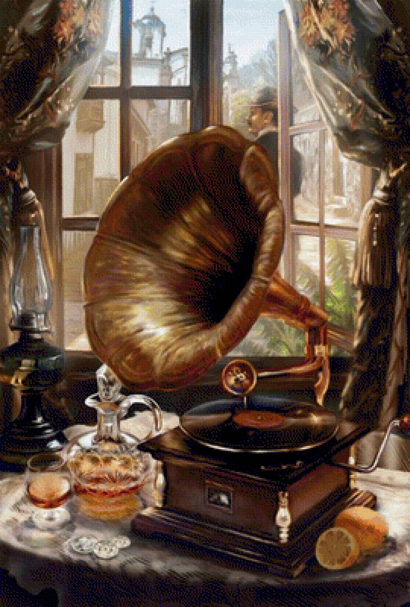 СТАРЫЙ ГРАМОФОН - интерьер - предпросмотр