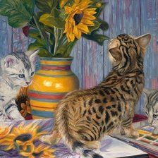 Схема вышивки «Котята»