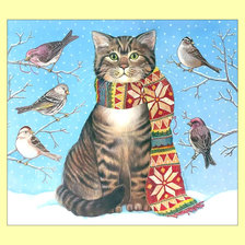 Оригинал схемы вышивки «Зимний котик.» (№2001765)