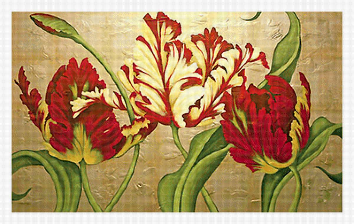 Серия "Тюльпаны". Панелька - флора, тюльпаны, цветы - предпросмотр