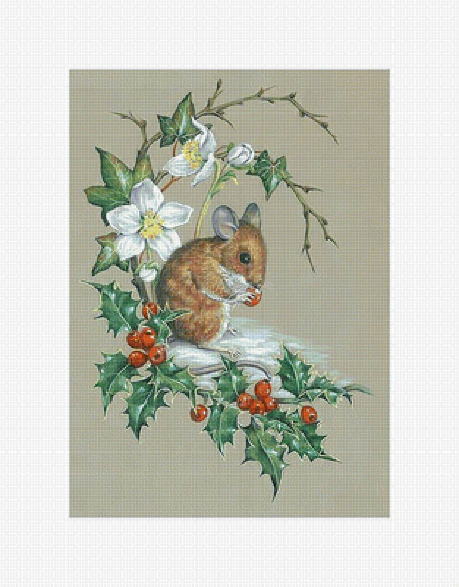 Мышонок. - символ года, рождество, мышка - предпросмотр