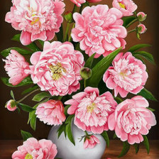 Оригинал схемы вышивки «Розовые пионы» (№2003854)