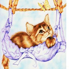 Схема вышивки «котенок»