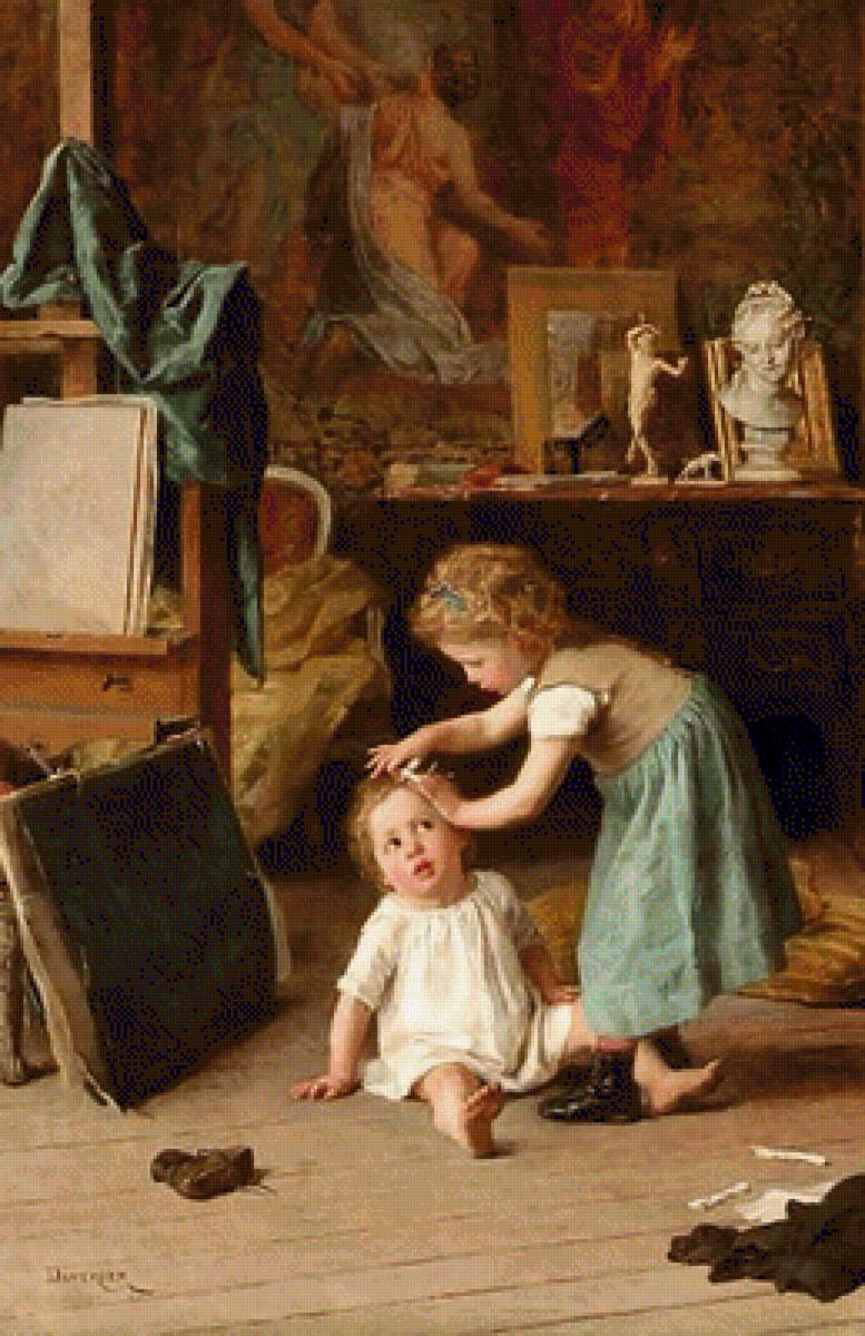 Child - french), child by theophile-emmanuel duverger (1821 – 1901 - предпросмотр
