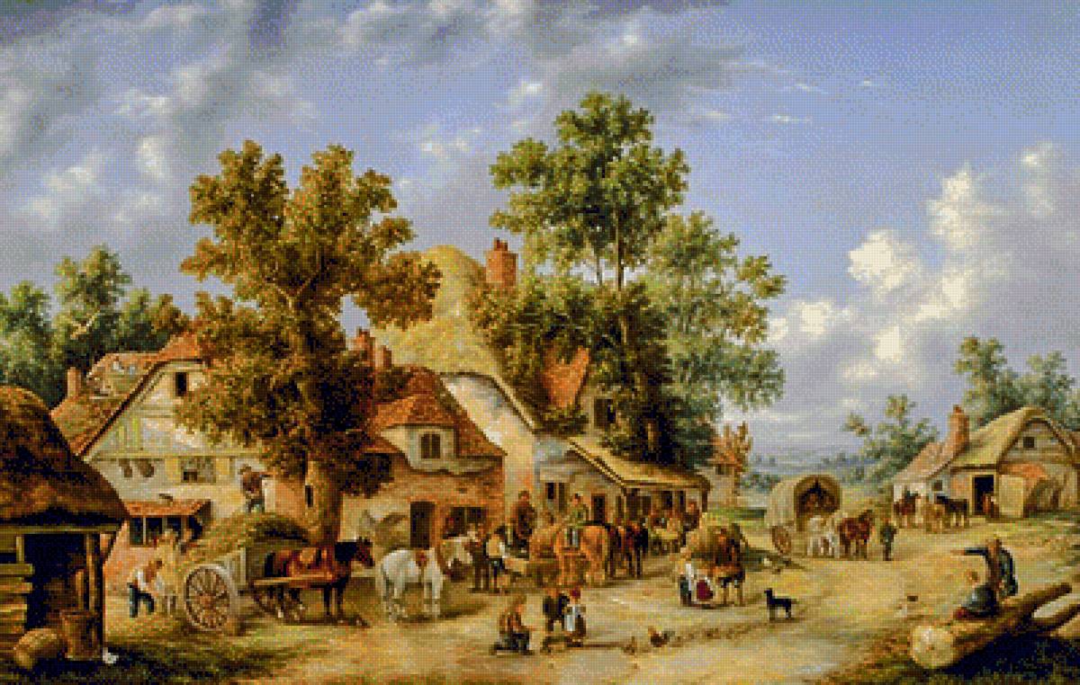 A Surrey Village. - scenarys.people.animals.birds. - предпросмотр
