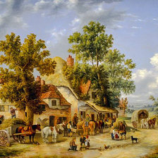 Схема вышивки «A Surrey Village.»