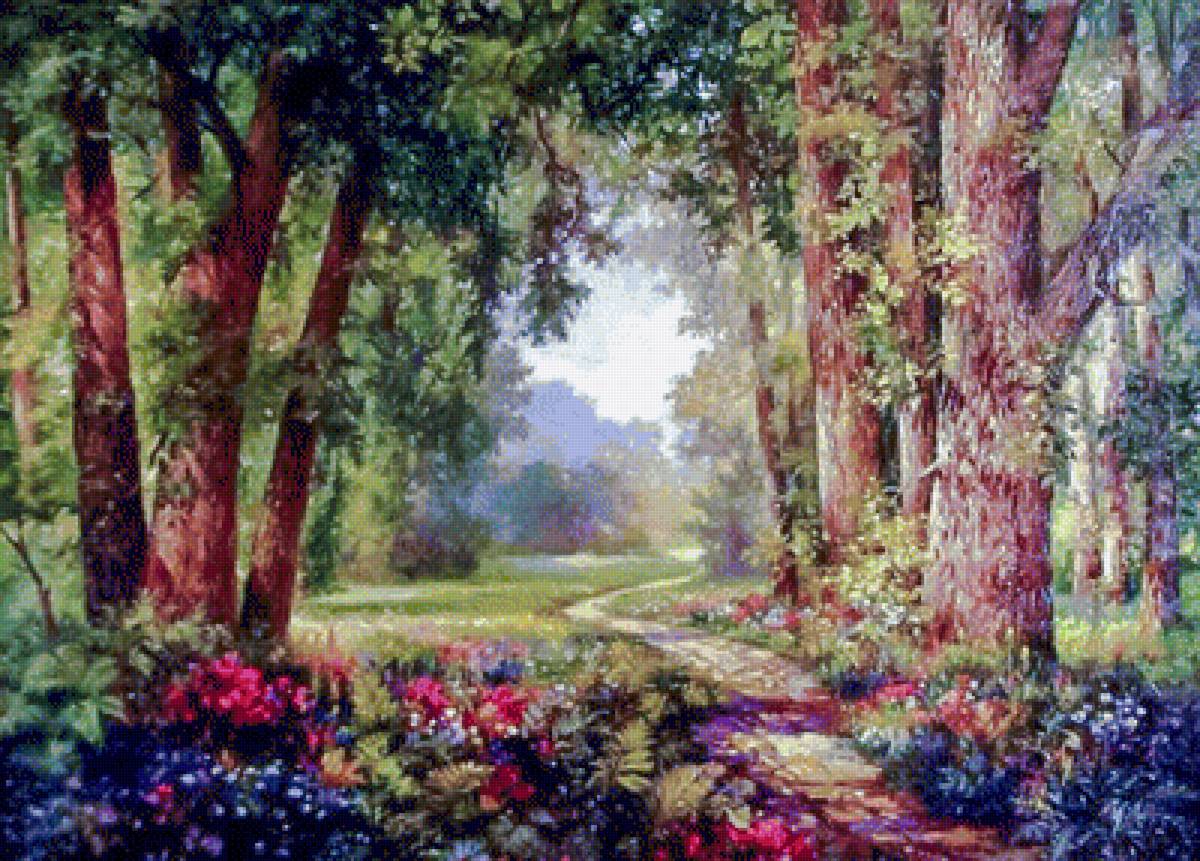 Along this Cobbled Road. - landscapes.scenarys.flowers and gardens. - предпросмотр