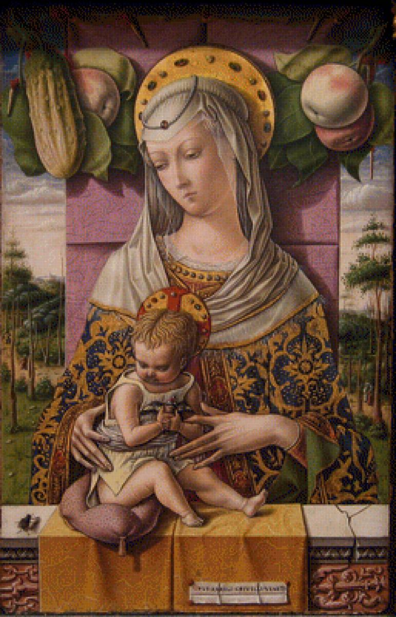 Carlo Crivelli - икона, дева мария и исус - предпросмотр