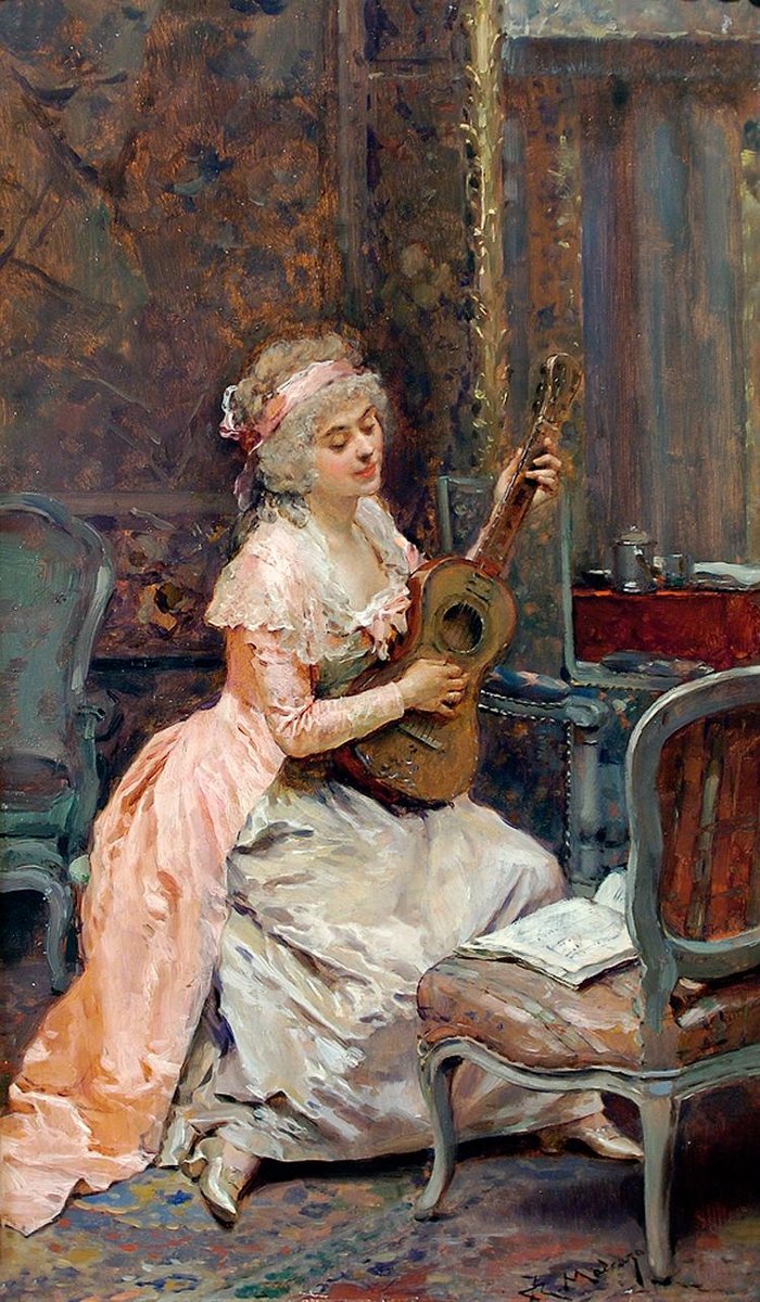 картина - картина, женщина с гитарой, девушка - оригинал