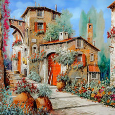 Схема вышивки «Between Houses.»