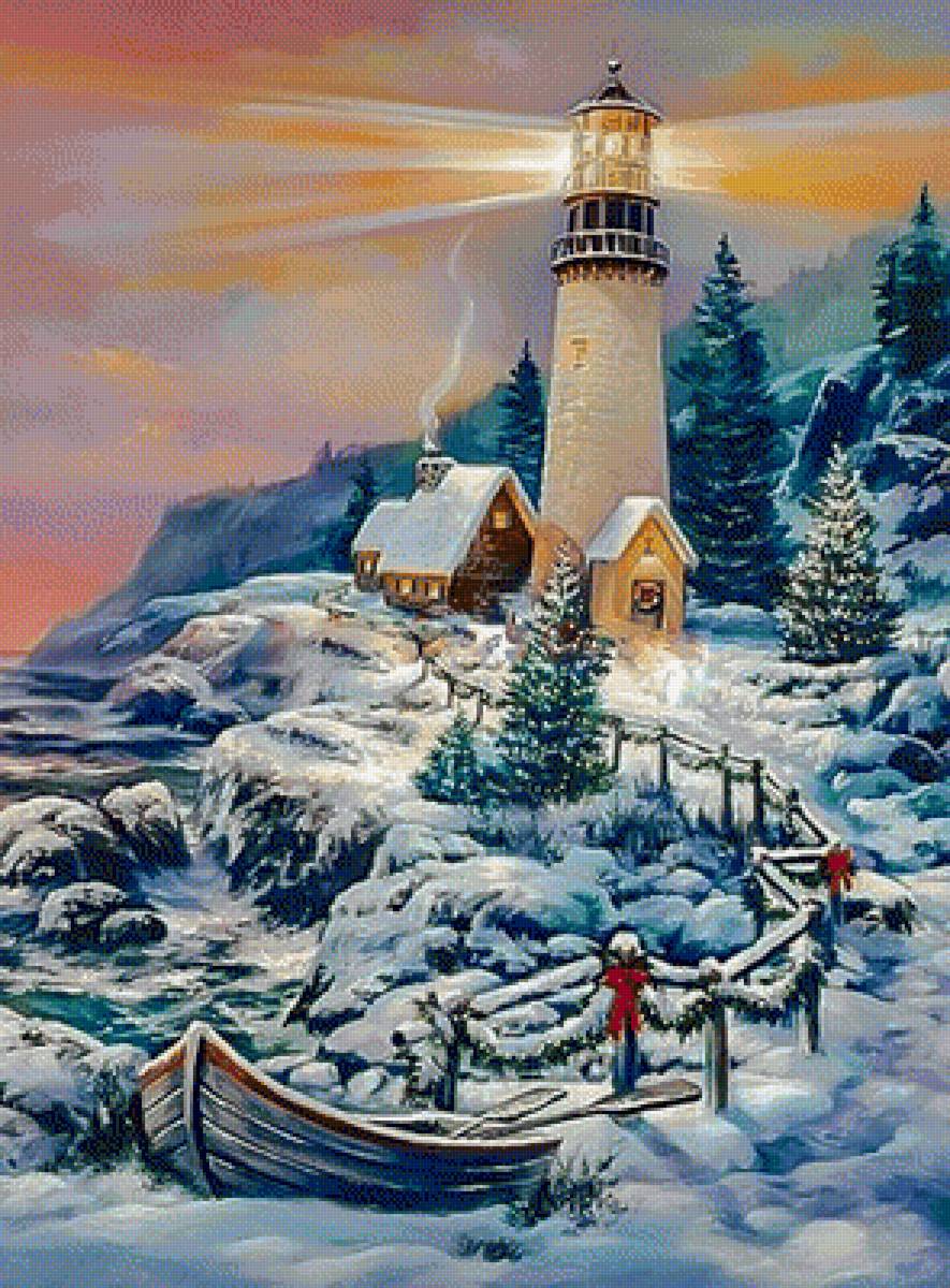 Christmas Lighthouse. - snowscenes.christmas. - предпросмотр