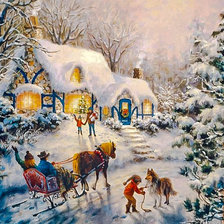 Схема вышивки «Christmas Visit.»