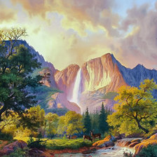 Схема вышивки «Faraway Mountain Waterfall.»