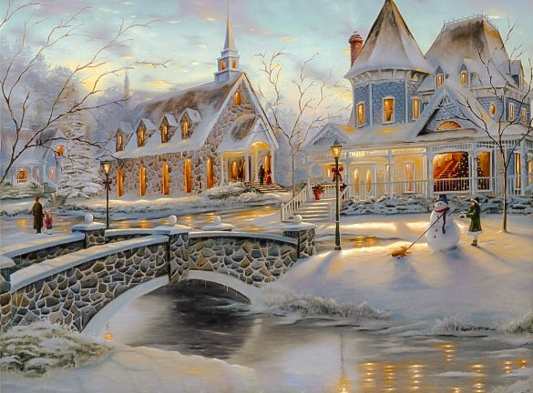 Home for Christmas. - snowscenes.christmas.people. - оригинал