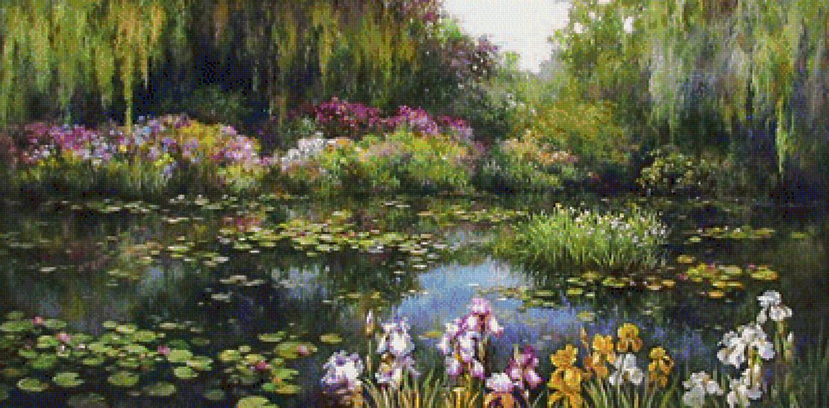 Iris Pond. - claude monet paintings.scenarys.flowers and gardens. - предпросмотр