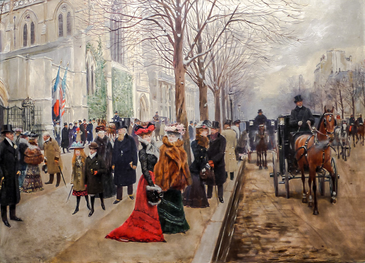 After the Service at the Church of Sainte-Trinité - jean béraud painter.scenarys.people.animals. - оригинал