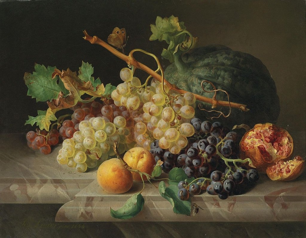 натюрморт - осень, натюрморт, урожай, овощи и фрукты, виноград - оригинал