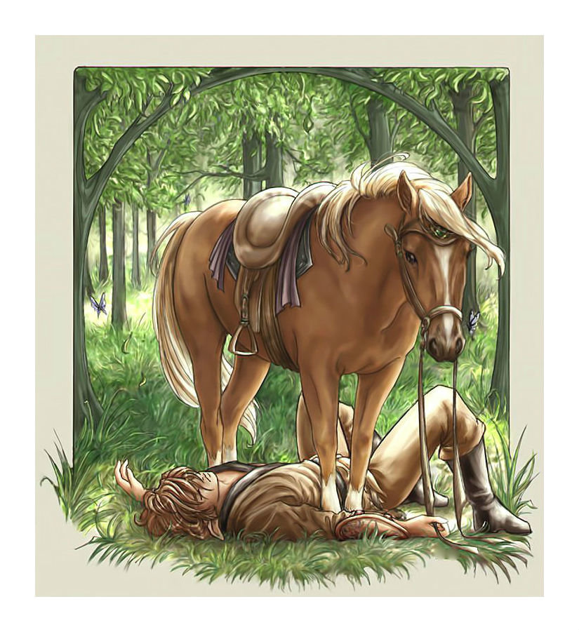 Конь. - парень, лошадь, наездник, конь - оригинал