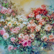 Оригинал схемы вышивки «Roses in Bloom.» (№2006520)