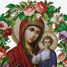 Схема вышивки «мадонна с младенцес»