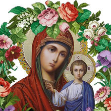 Схема вышивки «мадонна с младенцем»