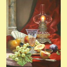 Оригинал схемы вышивки «Натюрморт с керасиновой лампой.» (№2007414)