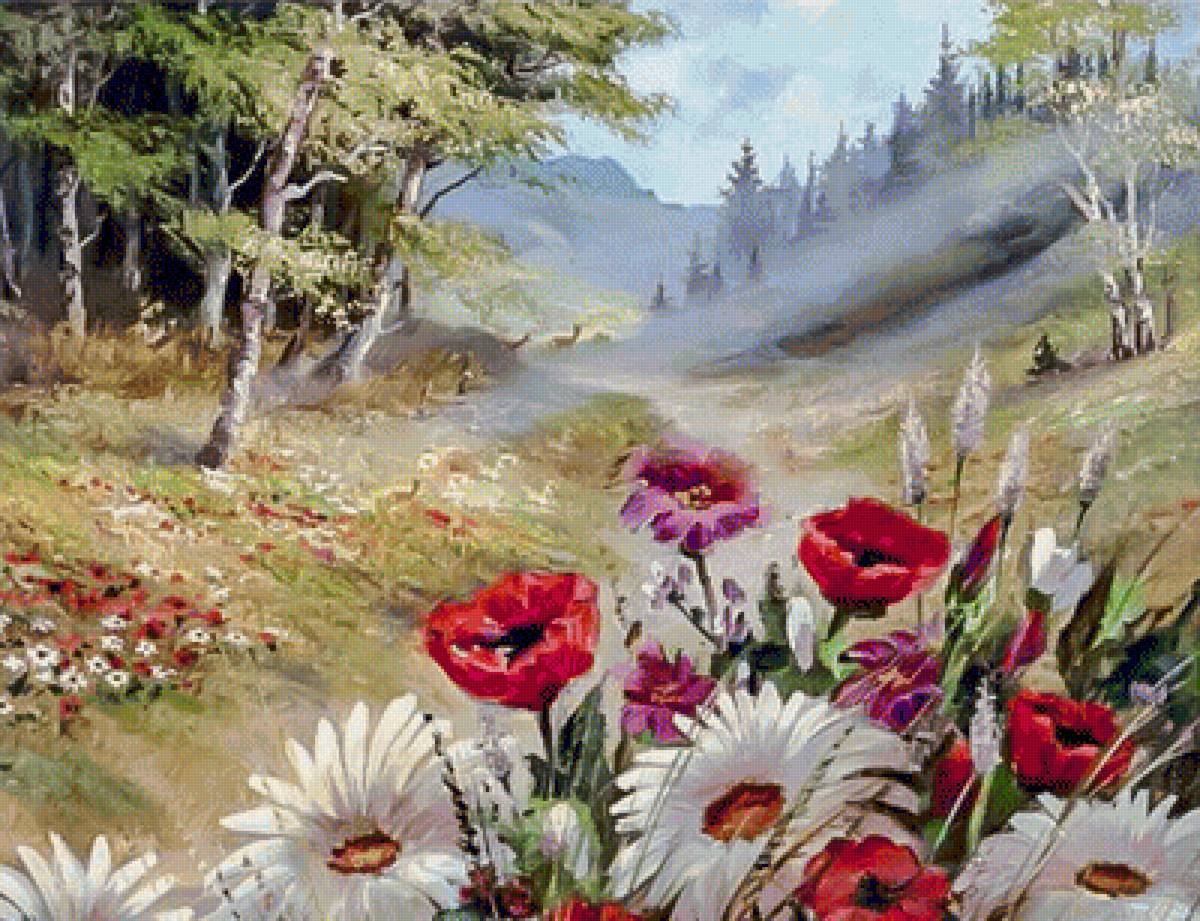 Valley Way. - landscape.flowers and gardens. - предпросмотр