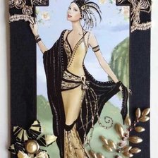 Схема вышивки «дама»