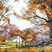 Схема вышивки «осенний пейзаж»