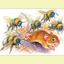 Оригинал схемы вышивки «Мышонок и пчёлы.» (№2008345)