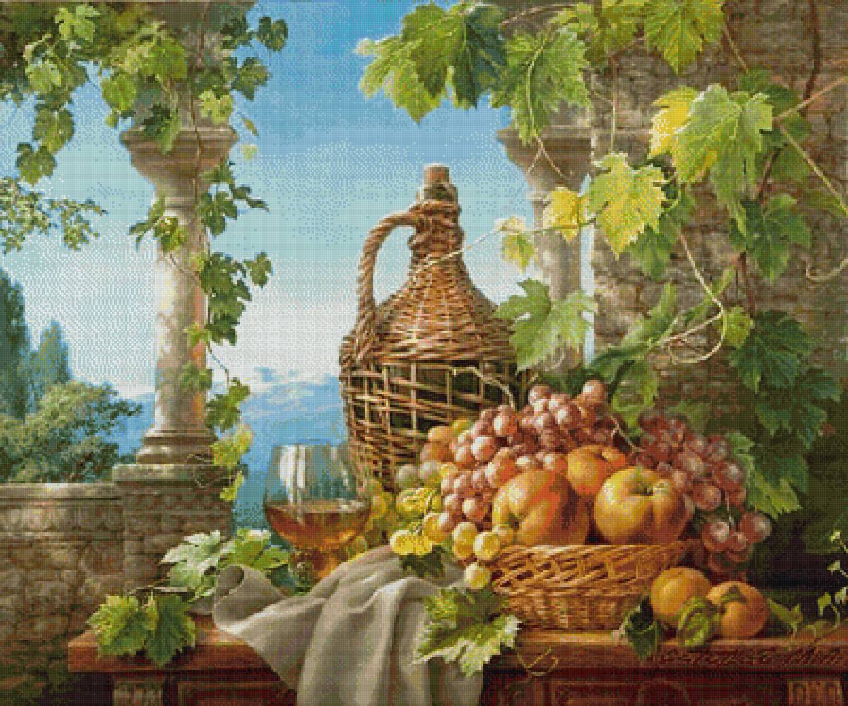 греческий натюрморт - вино виноград натюрморт - предпросмотр