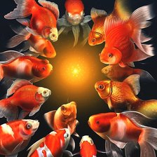 Схема вышивки «Золотые рыбки»