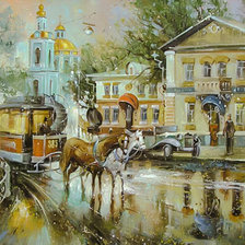 Оригинал схемы вышивки «Moscow First Trams.» (№2009377)