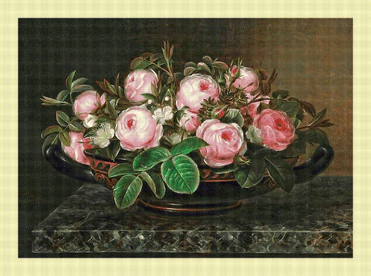 Розы. - живопись, букет, цветы, розы - предпросмотр