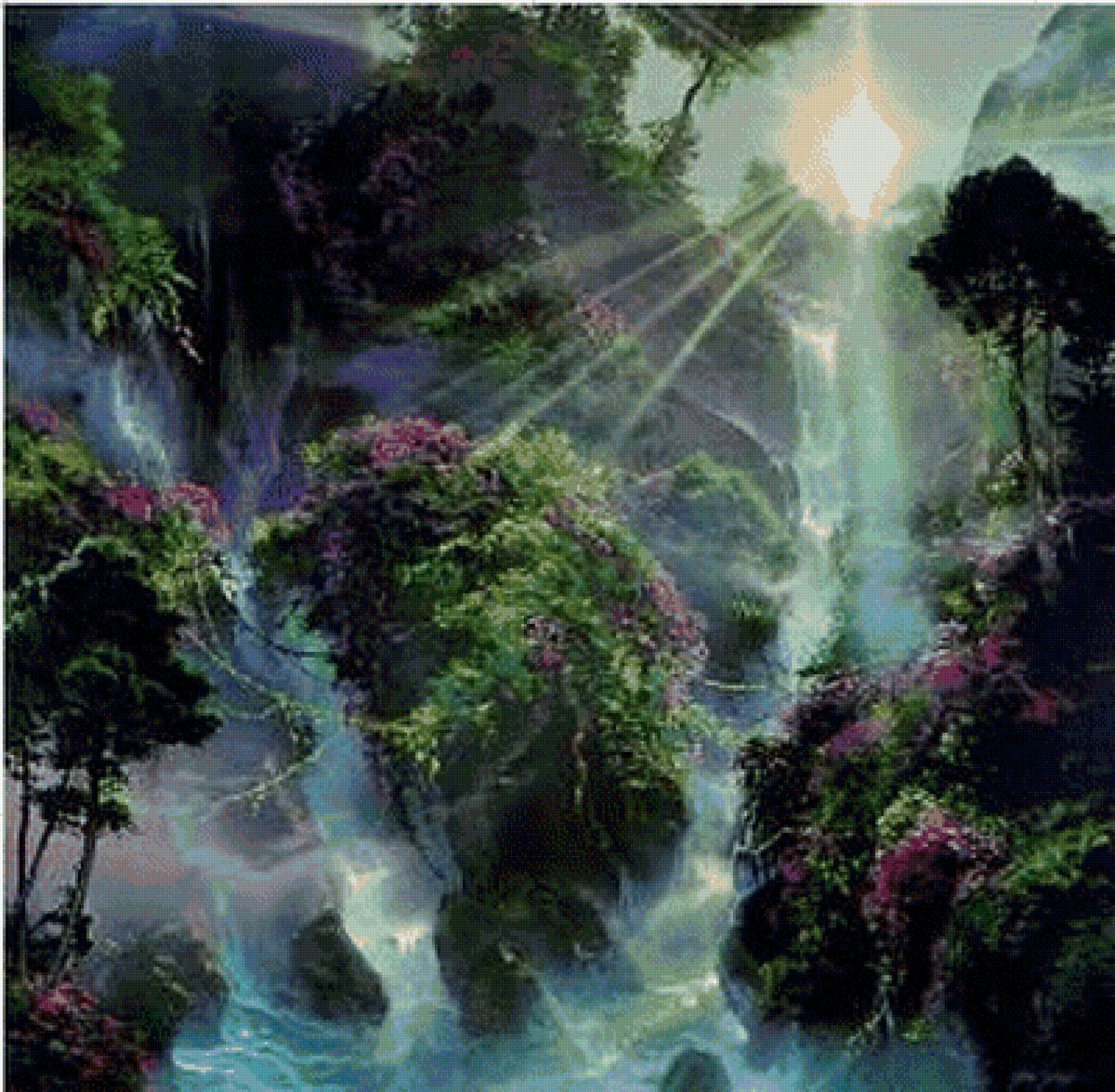 Утро - утро, водопад - предпросмотр